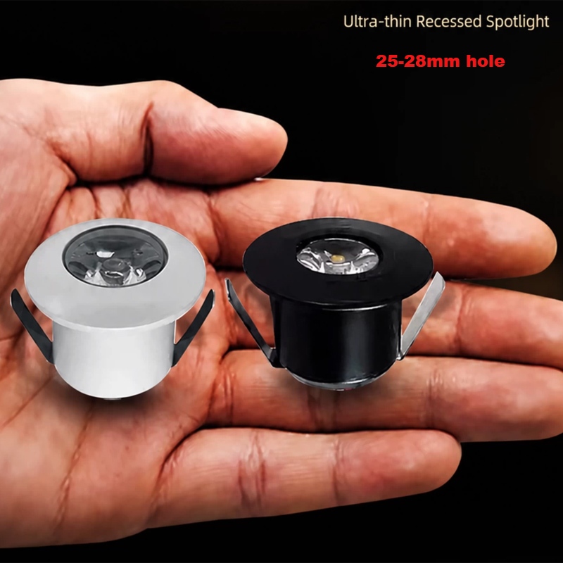 25-28 มม.ฝัง 1W Led ตู้ Mini Spot light AC 220V DC12v ดาวน์ไลท์เครื่องประดับจอแสดงผลโคมไฟแสดงสําหรับ Leds โคมไฟเพดาน