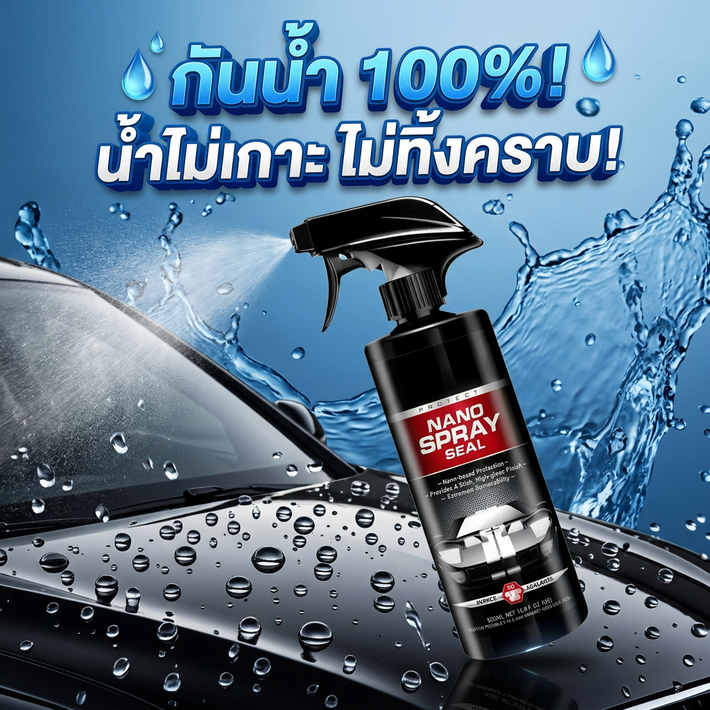 ✨ป้องกันน้ำได้สูงถึง 99.9%💧น้ำยาเคลือบแก้ว น้ำยาเคลือบเงารถยนต์ น้ำยาเคลือบรถ กันน้ำฝน น้ำไหลออกอัตโนมัติ ปกป้องรถ เงาเหมือนใหม่ 500ml