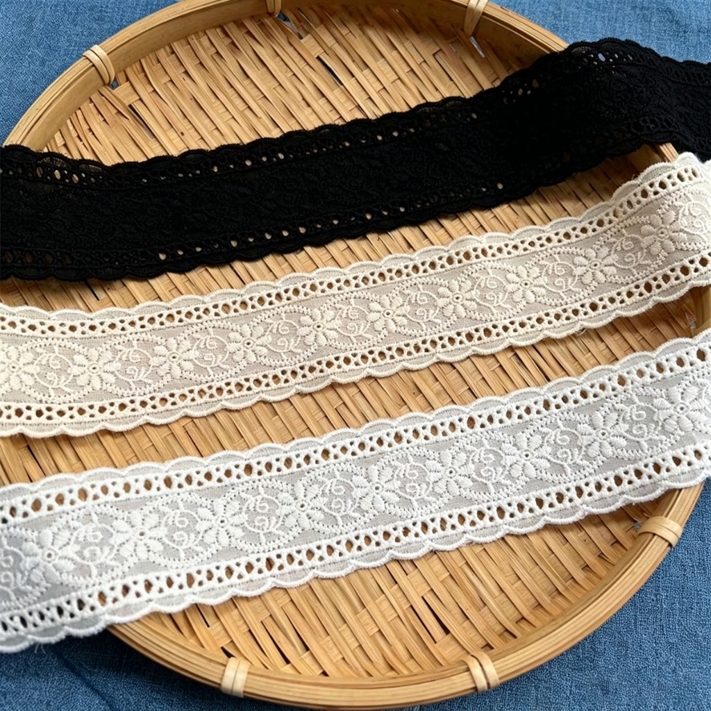 1 หลาคุณภาพสูงลูกไม้อุปกรณ์เสริม Seaming diy เย็บปักถักร้อยเสื้อผ้าตกแต่ง Handmade Headdress Bow วัสดุ