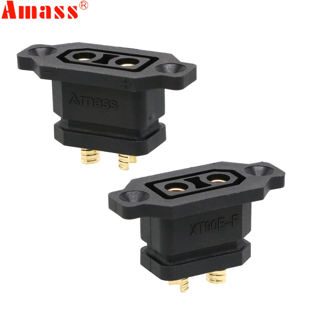 1 / 2 /5 ชิ้น Amass XT90E-F แบตเตอรี่เชื่อมต่อ XT90E ปลั๊กหญิง Gold-plated XT90 Mountable Connector 