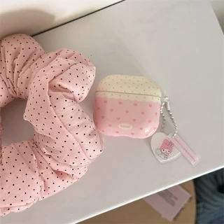 พร้อมส่งส่ งจากไทย🚚IMD Pink Polka Dot พร้อมจี้ Melody ชุดหูฟัง, เหมาะสําหรับ AirPods 1 2 3 4 Pro ชุดหูฟังบลูทูธไร้สาย, เหมาะสําหรับ Pro2 Pro3 เคสกันกระแทก 4 case เคส 4/3 เคส 3/4 airpods pro 3 airpods case 3