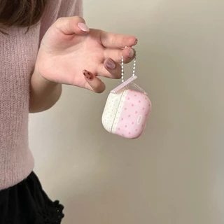 พร้อมส่งส่ งจากไทย🚚IMD Pink Polka Dot พร้อมจี้ Melody ชุดหูฟัง, เหมาะสําหรับ AirPods 1 2 3 4 Pro ชุดหูฟังบลูทูธไร้สาย, เหมาะสําหรับ Pro2 Pro3 เคสกันกระแทก 4 case เคส 4/3 เคส 3/4 airpods pro 3 airpods case 3