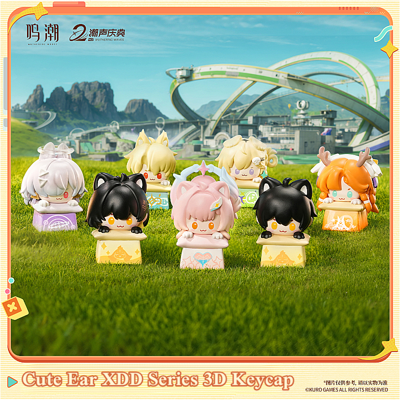Pre-order สินค้าแท้อย่างเป็นทางการ Wuthering Waves หูน่ารัก Tap-Tap Series 3D Artisan Keycap, 35-42 มม.PVC ฉีดขึ้นรูปอะนิเมะเกม Keycap ZLRH