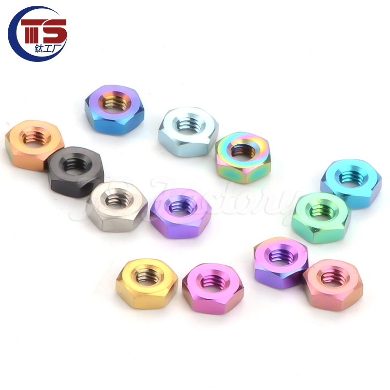 TS ไทเทเนียมน็อต M10x1.25/M10x1.5/M12x1.25 จักรยานรถจักรยานยนต์ล็อค GR5 Hex Nut ไม่มีสนิม