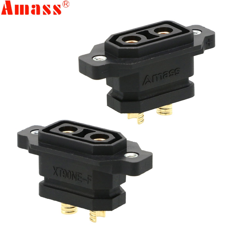 1 / 2 / 5 ชิ้น Amass XT90NE-F ขั้วต่อแบตเตอรี่ XT90E ปลั๊กหญิง Gold-plated XT90 Mountable Connector 