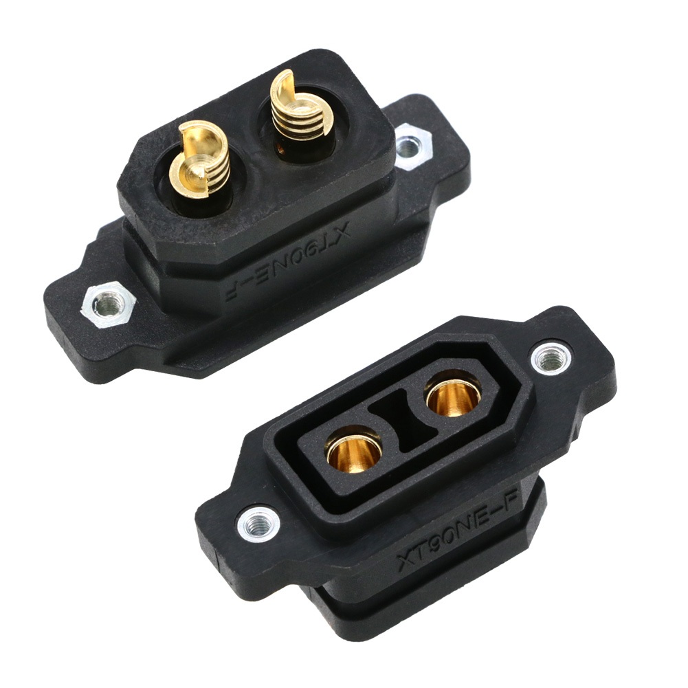 5 ชิ้น Amass XT90NE-F แบตเตอรี่เชื่อมต่อ XT90E ปลั๊กหญิง Gold-plated XT90 Mountable Connector สีเหลื