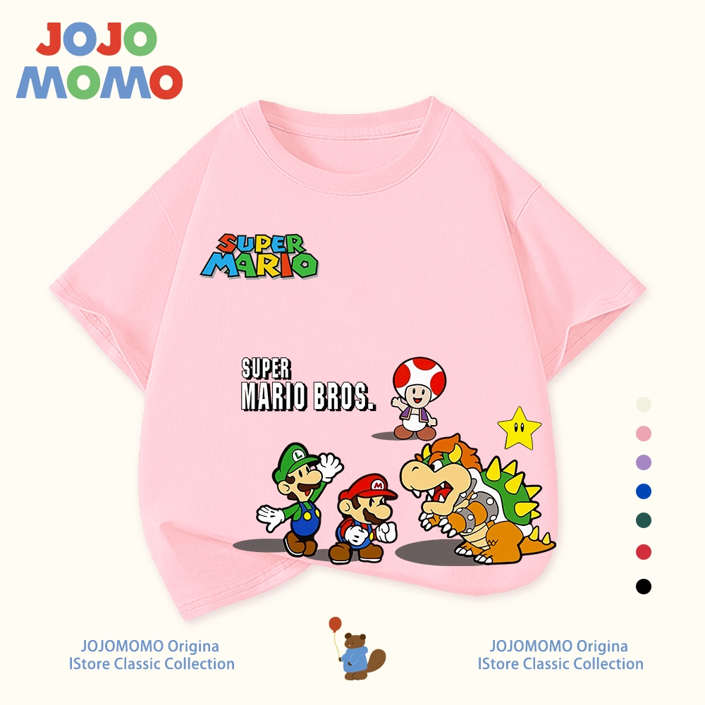 【ส่งในวันเดียวกัน】เสื้อยืดเด็ก ลายมาริโอ (Mario) รูปที่ 2