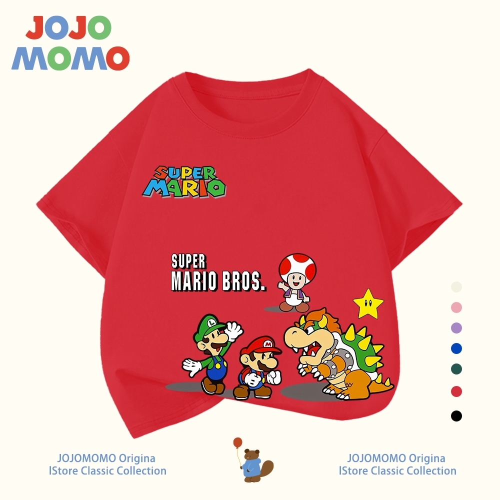 【ส่งในวันเดียวกัน】เสื้อยืดเด็ก ลายมาริโอ (Mario) รูปที่ 4