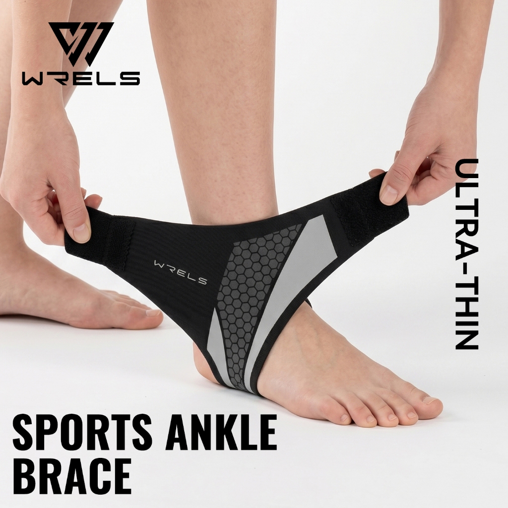 WRELS ปลอกหุ้มข้อเท้ากีฬาแบบบางน้ําหนักเบาดีไซน์ชิ้นเดียวรองรับการบีบอัดป้องกันแพลงแบบปรับได้