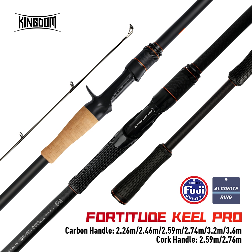 KINGDOM Fortitude Keel Pro Spinning/Casting Fishing Rod T1100G คาร์บอนไฟเบอร์ Fuji A แหวนยาวหล่อน้ําหนักเบาและที่มีประสิทธิภาพ 2.26 M-3.6 M สําหรับน้ําจืดน้ําเค็ม Bass Snakehead Toman