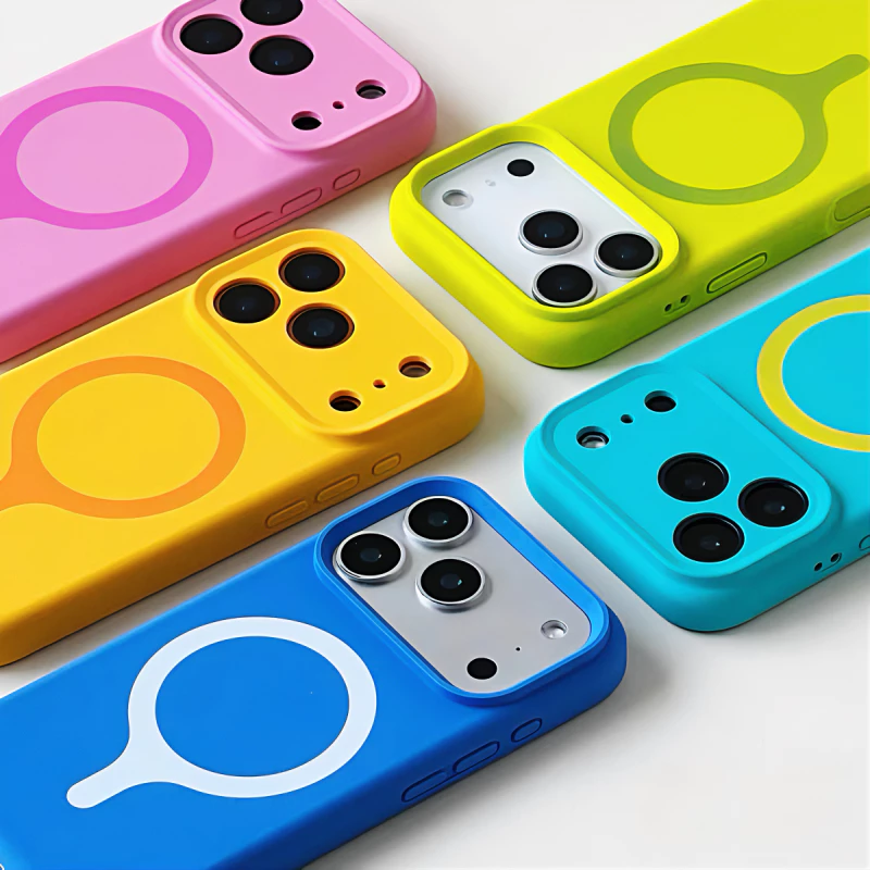 Dopamine/Liquid silicone soft case/Yellow เคส เข้ากันได้สําหรับ iPhone 17 16 pro max Case เป็นมิตรกับผิวด้วยปุ่มกล้อง AI หรูหรากันกระแทกฝาหลัง