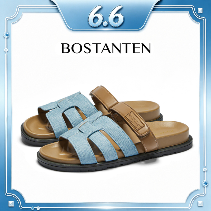 【สินค้าพร้อมส่งจากไทย】BOSTANTEN Aethel​ shoes รองเท้าแตะลำลอง นุ่มสบาย รองรับเท้า ใส่ง่าย ทนทาน ดีไซน์ยีนส์