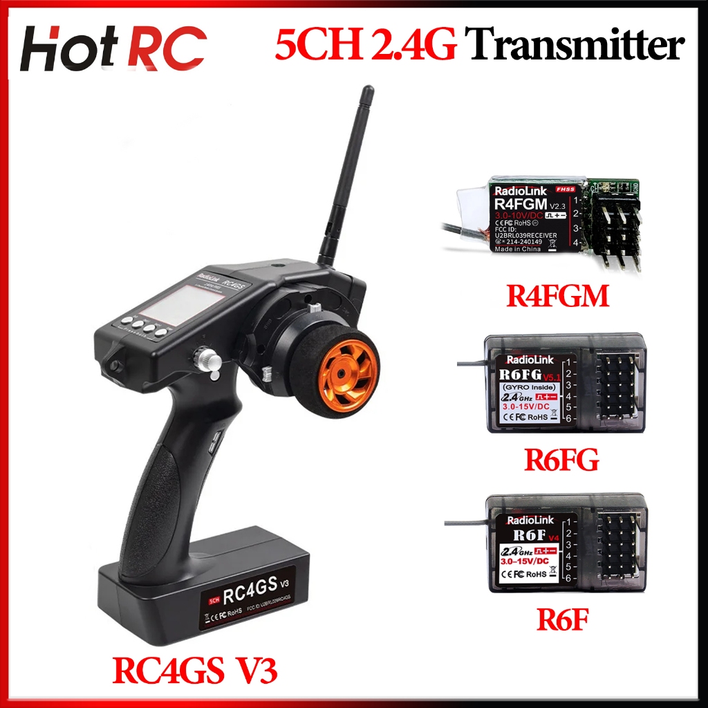 RadioLink RC4GS V3 5CH 2.4G เครื่องส่งสัญญาณรีโมทคอนโทรล 4/6CH R4FGM R6F R6FG Gyro Receiver สําหรับ 