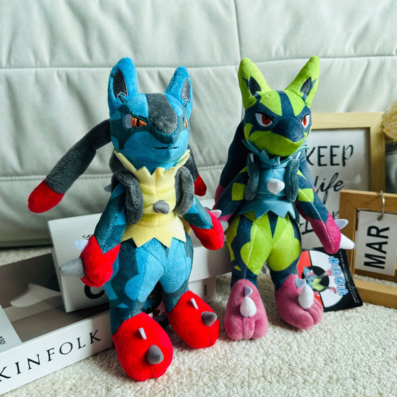 27 ซม.Plush Riolu Mega Lucario เงา Lucario ตุ๊กตาของเล่นน่ารัก Peluche ของเล่นคริสต์มาสของขวัญฮาโลวี