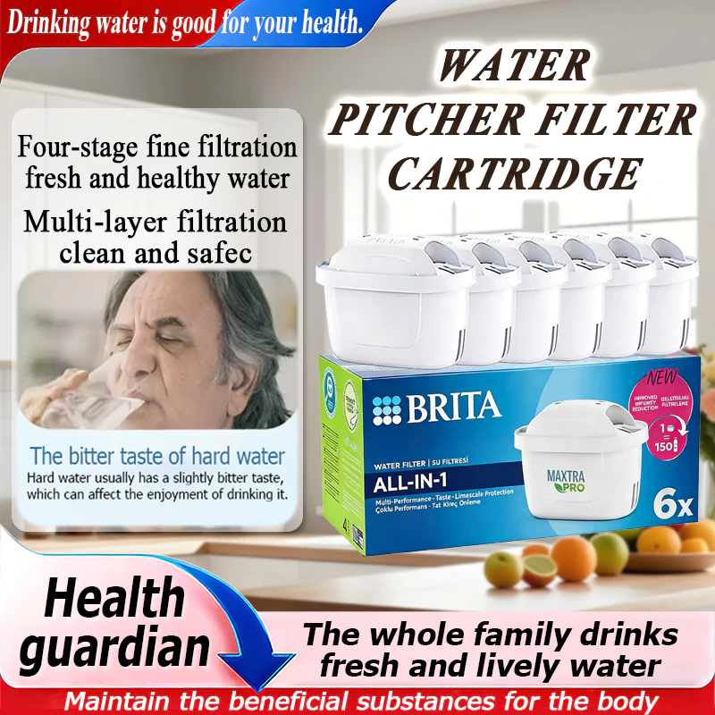 BRITA MAXTRA PRO ตลับเหยือกกรองน้ํา บริตา สูงสุด มือโปร (6 แพ็ค) จําเป็นสําหรับการทําน้ําในครัวที่บ้านการกรองละเอียด 4 ชั้นเพื่อขจัดตะกรันและโลหะหนัก
