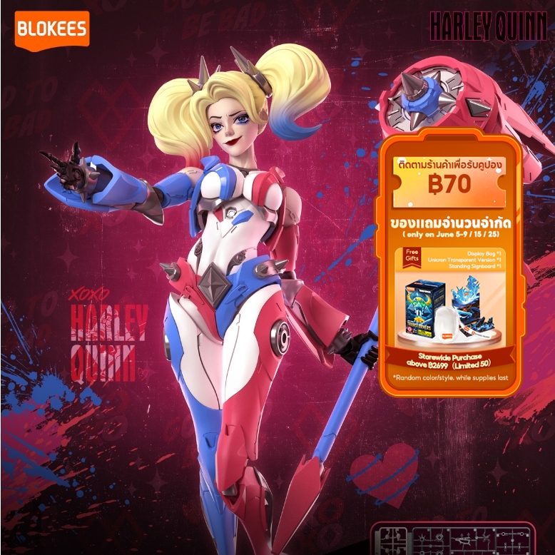 เปิดตัวใหม่BLOKEES DC CC01-4 Harley Quinn Nightwing Batman Figure Blocks ของเล่น ชุดโมเดลซูเปอร์แมน