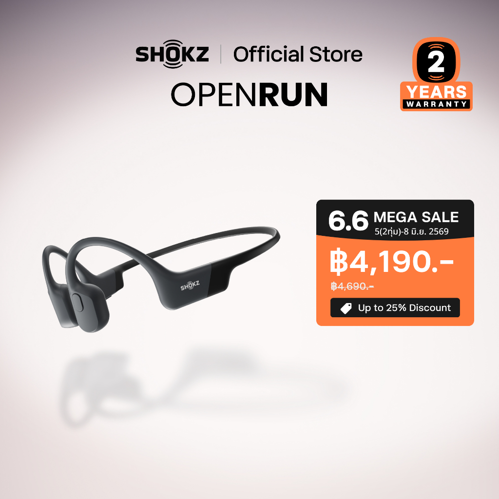 SHOKZ S803 OpenRun  มาตรฐานการทนน้ำ IP67 | แบตเตอรี่ใช้งานได้นาน 8 ชั่วโมง | เบาสบายเพียง 26 กรัม ด้วยดีไซน์ Open-Ear | ชาร์จไว