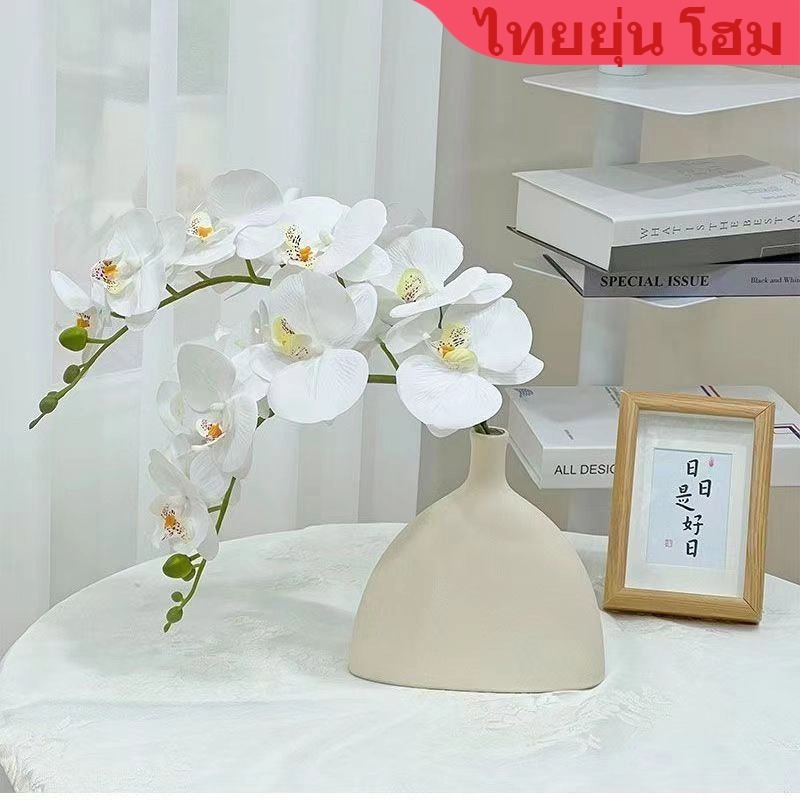 【ไทยยุ่น โฮม จัดส่งพัสดุไปรษณีย์ด่วน】 ช่อดอกไม้ Phalaenopsis จำลอง แสงหรูหราจัดดอกไม้เครื่องประดับ ตกแต่งบ้านในห้องนั่งเล่น