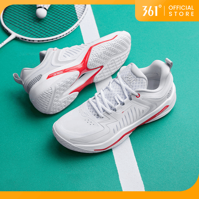 361 Degrees Conquer EXT รองเท้ากีฬาแบดมินตัน Cushioning Badminton Shoes พื้นนุ่มซัพพอร์ต กันลื่น ทรงมั่นคง ระบายอากาศ ใส่สบาย 672634402