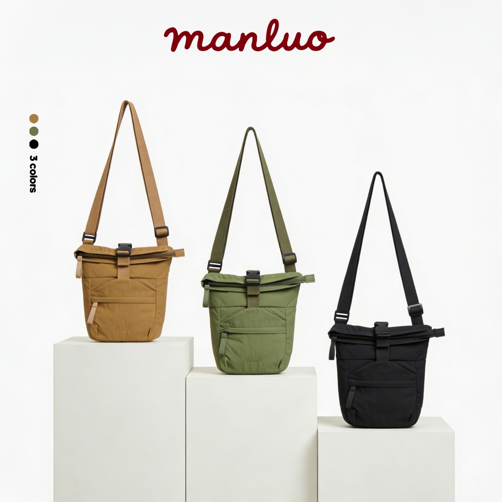 MANLUO Crossbody Bag กระเป๋าสะพายข้างมินิมอล กันน้ำ น้ำหนักเบา Unisex พร้อมส่งในไทย