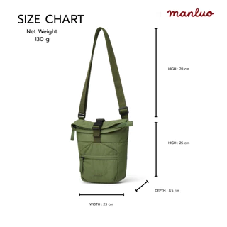 MANLUO Crossbody Bag กระเป๋าสะพายข้างมินิมอล กันน้ำ น้ำหนักเบา Unisex พร้อมส่งในไทย