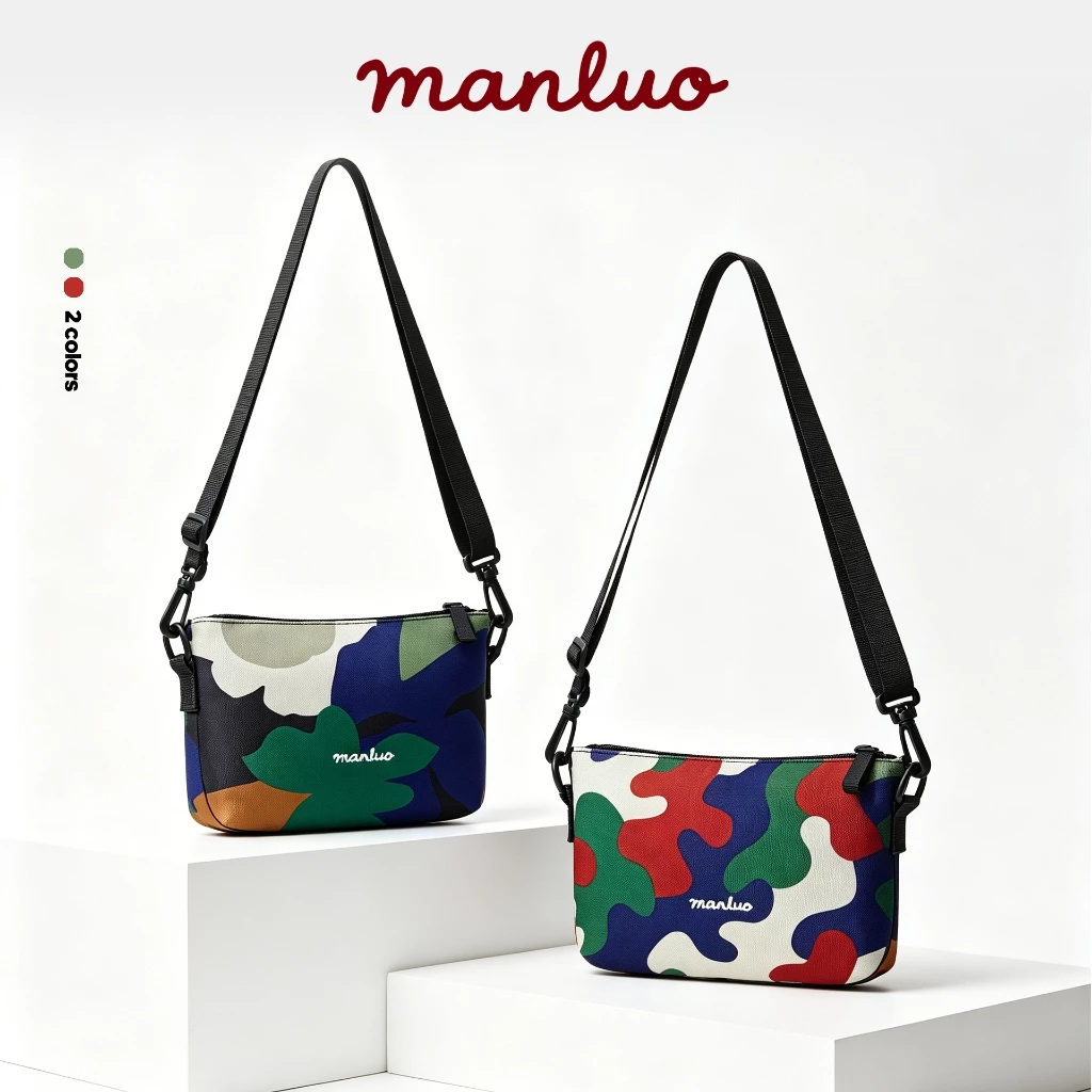 MANLUO Urban Mini กระเป๋าสะพายผ้าใบลายพราง กันน้ำ น้ำหนักเบา Crossbody Unisex พร้อมส่งในไทย