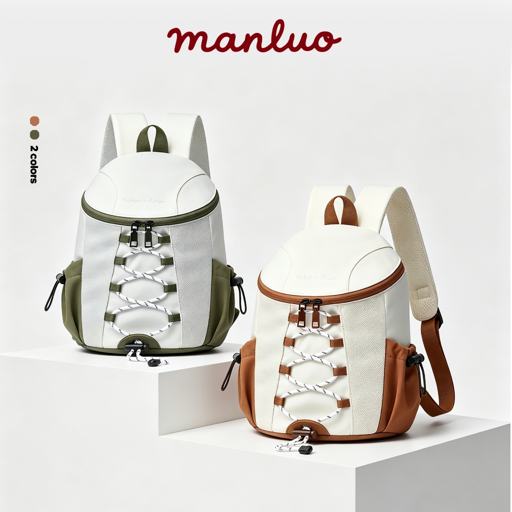 MANLUO Air Trek Backpack กระเป๋าเป้ กันน้ำ โลโก้เปลี่ยนสี ใส่ iPad 11 นิ้วได้ Unisex พร้อมส่งในไทย