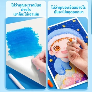 สีเทียนระบายน้ำ สีเทียนเด็กปลอดสารพิษ สี จัมโบ้ใหญ่ สีจัมโบ้ใหญ่ สีเทียนเด็กปลอดสารพิษ ขวบ48ชิ้น ทำความสะอาดง่าย มาพร้อมกับกระดาษวาดภาพ