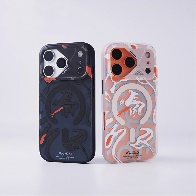 Graffiti/Frosted IMD Hard Case/สีส้ม เคส เข้ากันได้กับ iPhone 17 16 15 Pro MaxสําหรับiPhone Air Case