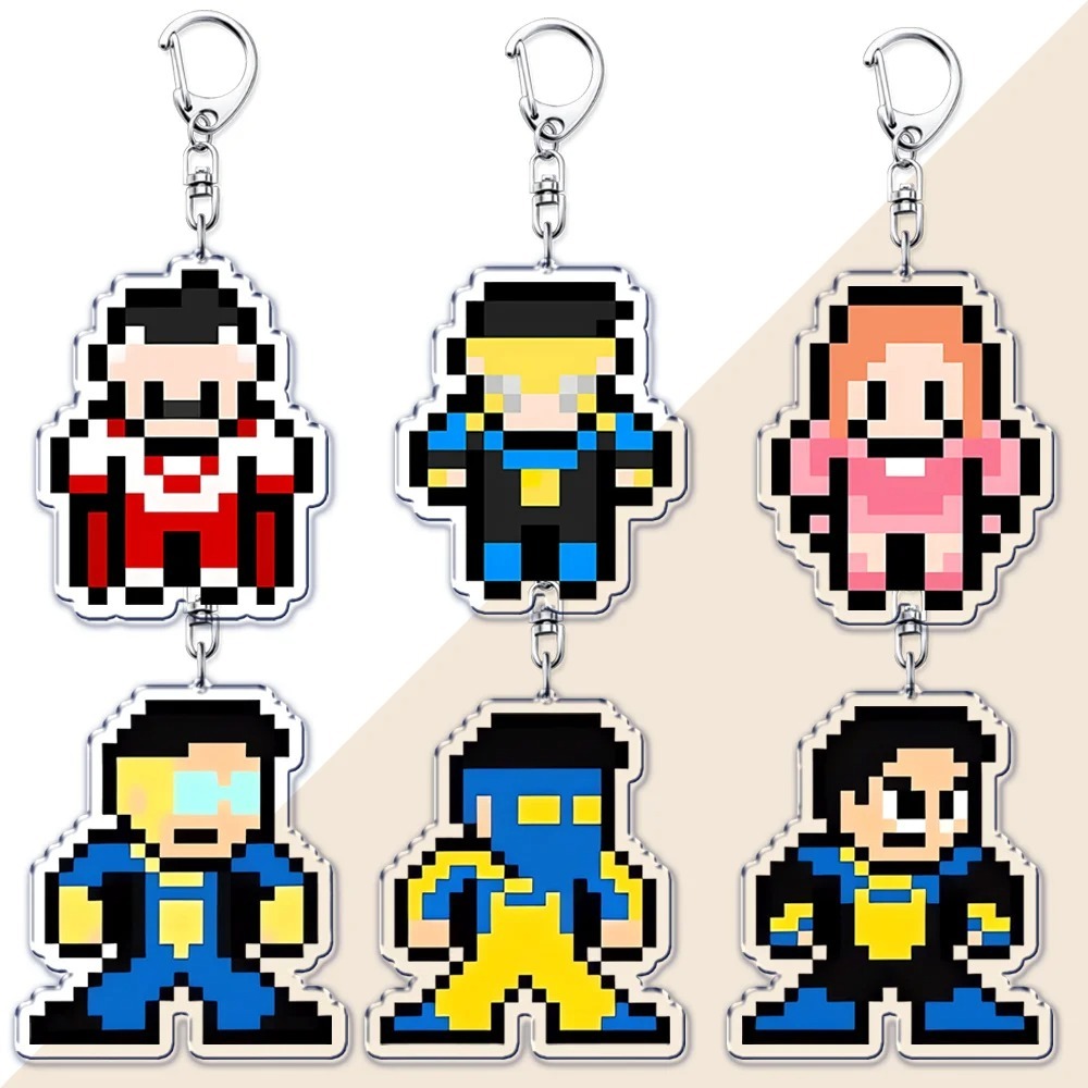 Hot Superhero การ์ตูนอะนิเมะ Invincible Chibis พวงกุญแจสําหรับอุปกรณ์เสริม Omniman Meme พวงกุญแจ Key