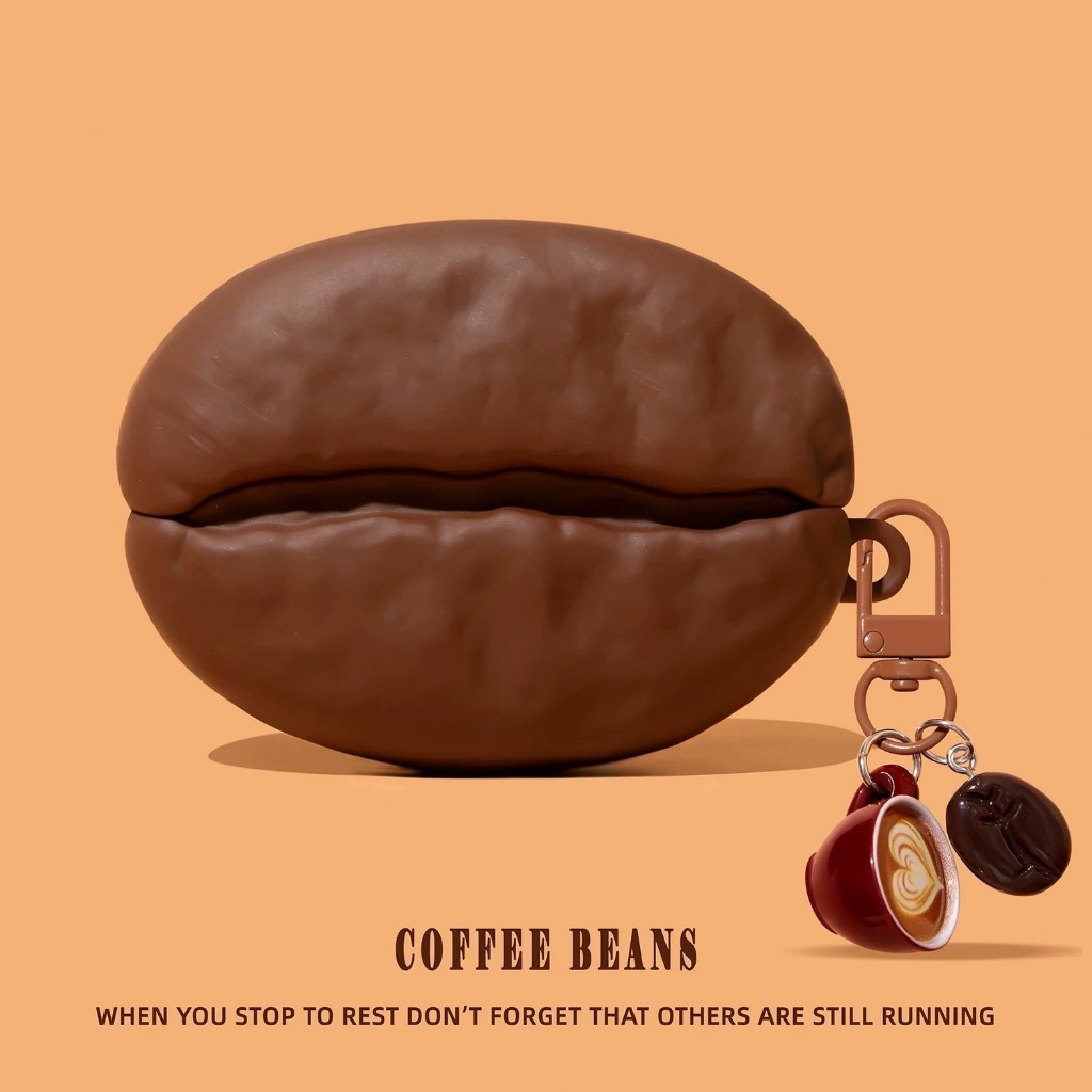 เมล็ดกาแฟสร้างสรรค์สําหรับ AirPods Pro 3/2nd Generation เคสหูฟัง AirPods 3/4th Generation หูฟังบลูทูธฝาครอบป้องกันซิลิโคนอ่อนนุ่มส่วนบุคคล