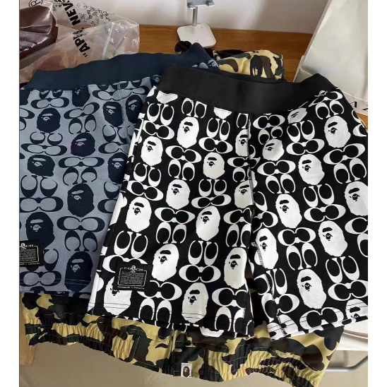 ใหม่ BAPE กางเกงขาสั้นลําลอง ลายพราง สําหรับผู้ชาย ผู้หญิง 0819