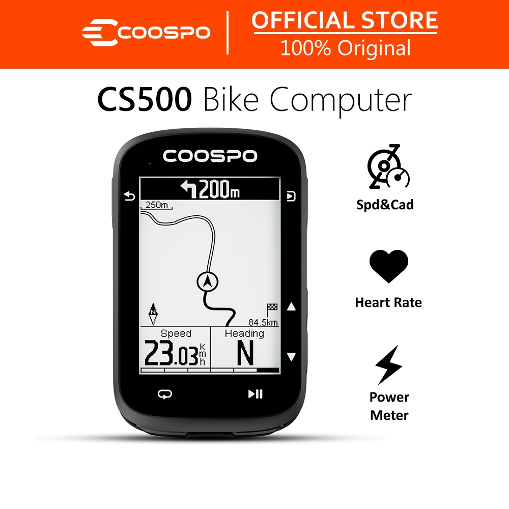 COOSPO CS500 จักรยานคอมพิวเตอร์ไร้สาย, คอมพิวเตอร์ปั่นจักรยาน LCD GPS ขนาด 2.6 นิ้วพร้อมระบบนําทางเส้นทาง, Bluetooth5.0 ANT GPS จักรยาน Speedometer พร้อม Auto-Backlight, รองรับเรดาร์จักรยาน & 45H