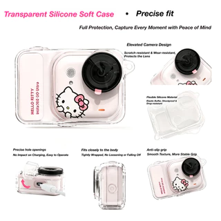 บลัชออนสีชมพูTPUป้องกันกรณีสําหรับInsta360 GoของขวัญหวานพิเศษKawaiiฝาครอบป้องกันเลนส์หมวกAnti-Lostสายคล้องBlingสร้อยข้อมือเชือกเส้นเล็กHello Kittyสติกเกอร์Fullป้องกัน
