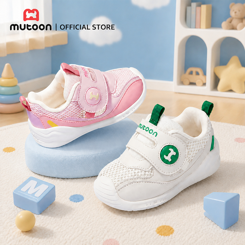 【Mutoon】รุ่นใหม่ ฤดูร้อน รองเท้าหัดเดินเด็ก พื้นนุ่ม ระบายอากาศ ผ้าตาข่าย ใส่สบาย สำหรับเด็กชายหญิง