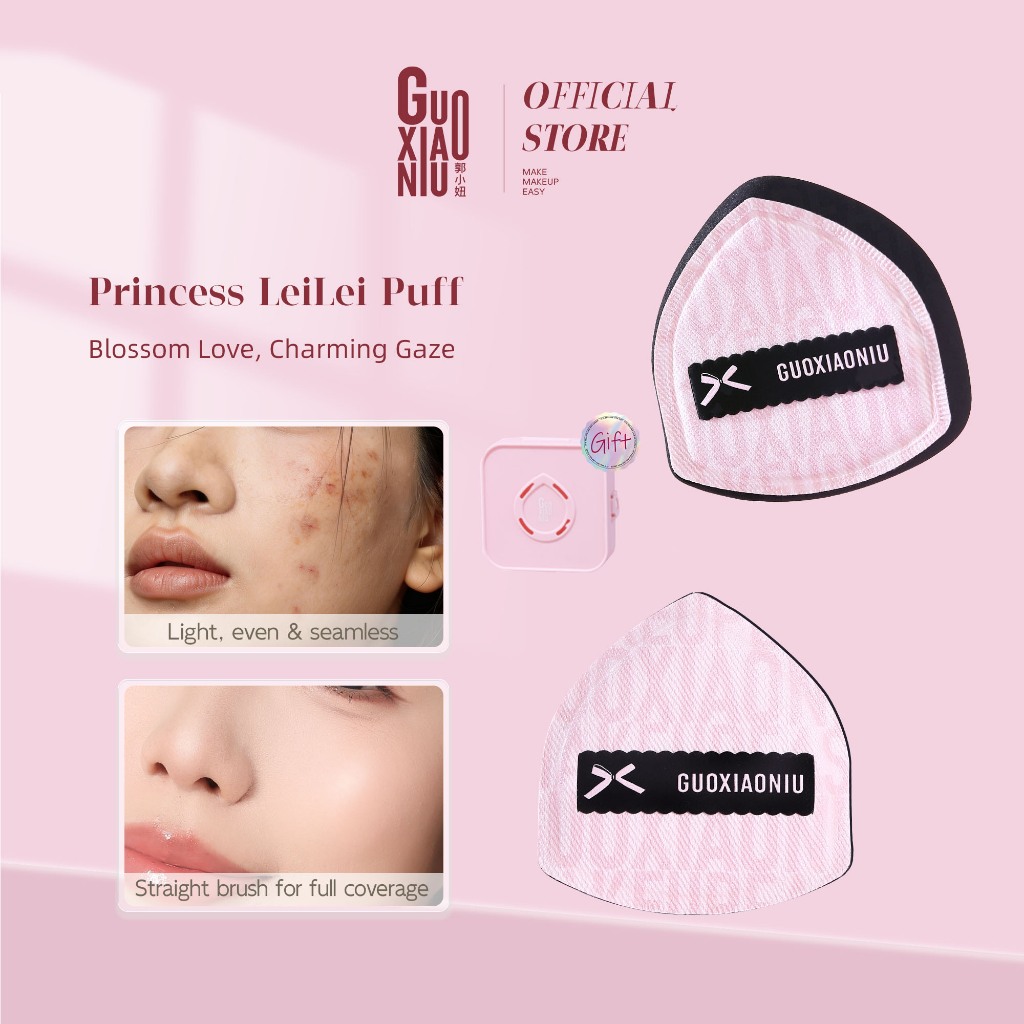 【ซื้อ 2 ชิ้น รับฟรี 2 ชิ้น】GUOXIAONIU ฟองน้ำแต่งหน้าสีชมพูสุดเก๋ ใช้ได้ทั้งแบบเปียกและแห้ง เนื้อนุ่มเด้ง ช่วยให้การแต่งหน้าเรียบเนียนเป็นธรรมชาติ ไม่ดูดซับเครื่องสำอาง