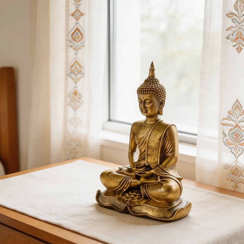 Serene Tathagata พระพุทธรูปเรซิ่นเครื่องประดับ Zen Home Decor Spiritual ของขวัญแท่นบูชา