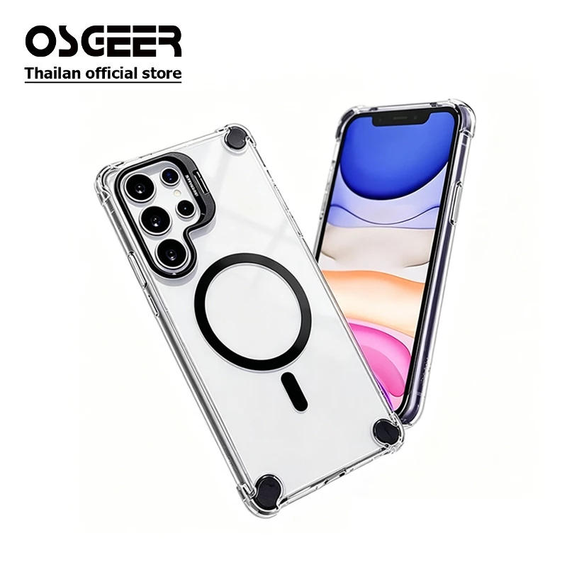 OSGEER เคสแม่เหล็กสําหรับ Samsung Galaxy S26 S25 S24 Ultra กันน้ํา [ขาตั้งที่มองไม่เห็น] 180° เคสกันกระแทกกันฝุ่นแบบปิดสนิทแบบเต็มตัว