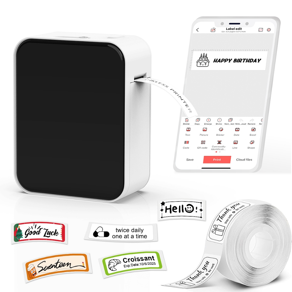 Marklife Thermal Label Printer P15 Bluetooth Label Sticker Printer Label Maker Mini Portable Printer