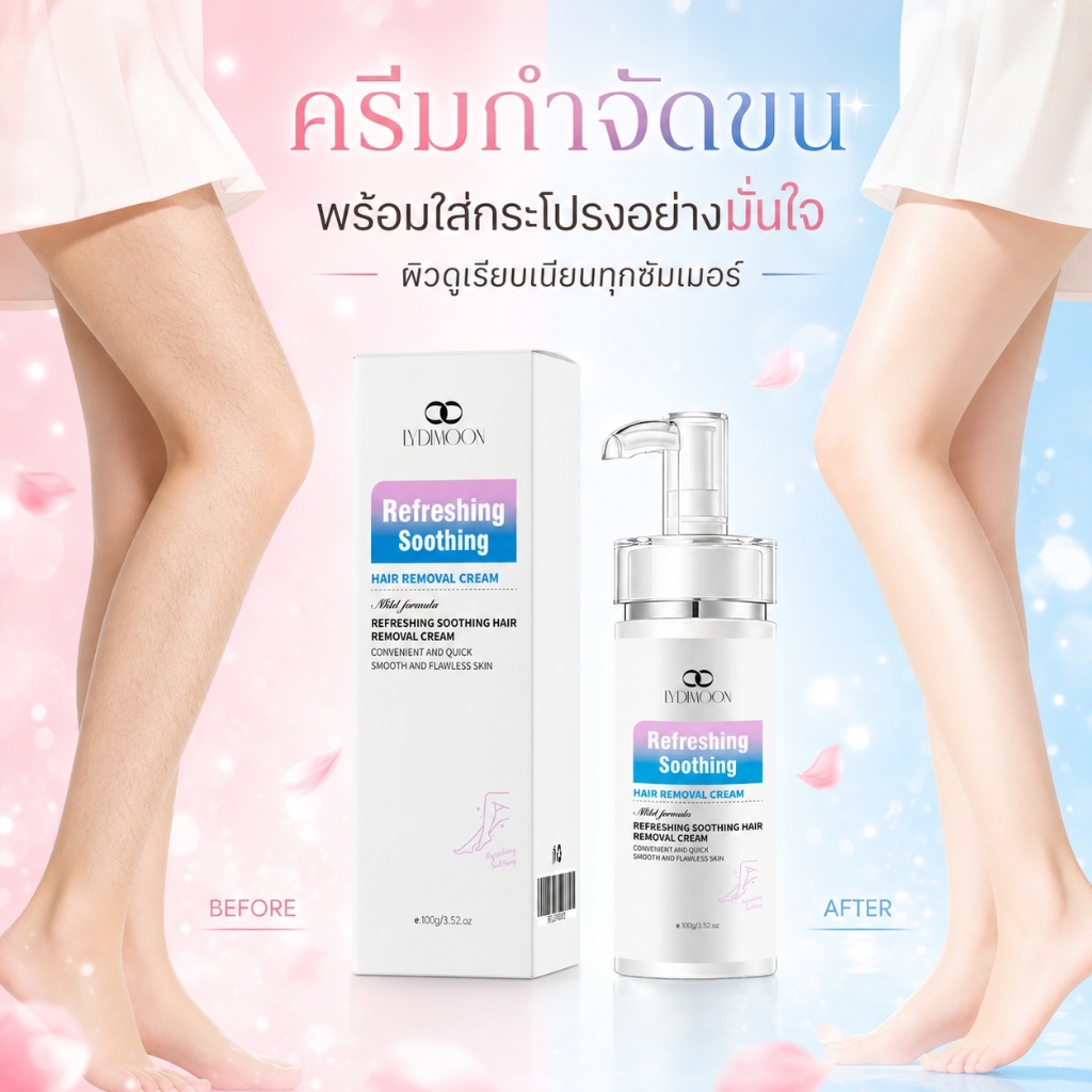 ไลดิมูน ครีมกําจัดขนอ่อนโยน | ผู้หญิงครีมกําจัดขน | ผิวเรียบเนียน หายขาด เร็วง่าย