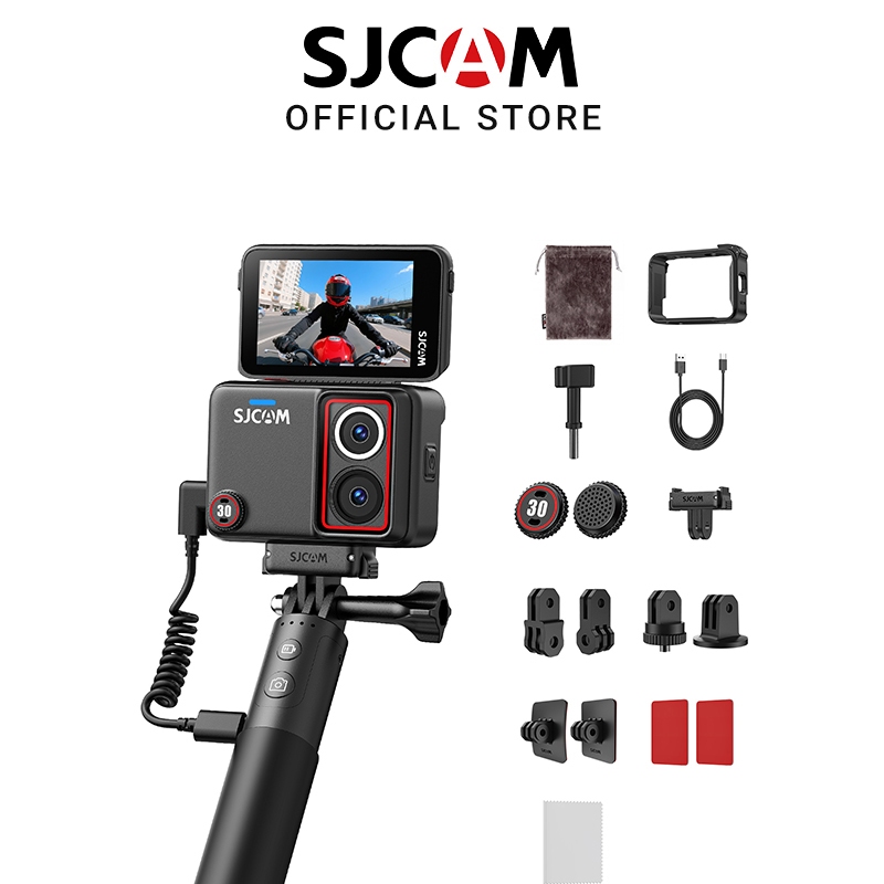 SJCAM SJ30 8K กล้องแอคชั่นแคมเมราเลนส์คู่ | Horizon Stabilization | กันน้ํา 5 ม. (เฉพาะอุปกรณ์) | เหมาะสําหรับการขี่จักรยานการยิงปืนกลางแจ้งดําน้ํา