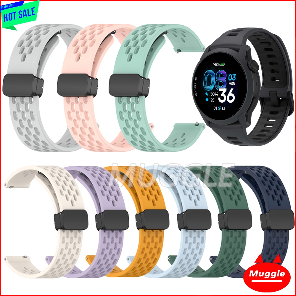 สาย COROS PACE PRO COROS PACE Pro COROS PACE 4 COROS PACE 3 หัวเข็มขัดพับแม่เหล็กสายซิลิโคนอ่อนนุ่ม 