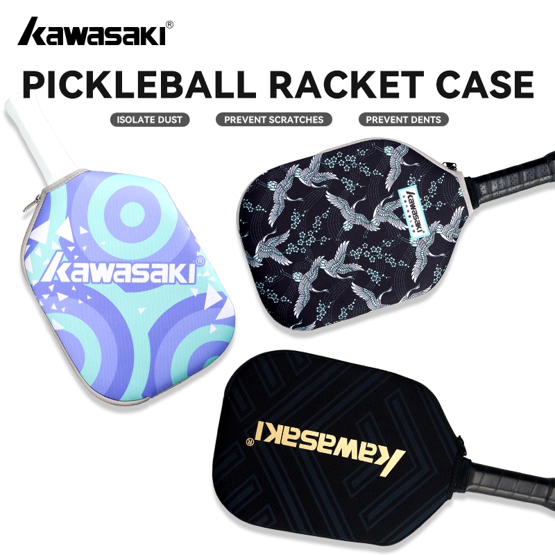 KAWASAKI คาวาซากิ Pickleball Paddle Cover Neoprene แขนป้องกันน้ําหนักเบา Pickleball Racket กระเป๋ากันกระแทกสําหรับ 1 Pickleball Paddle กีฬากลางแจ้งอุปกรณ์เสริม