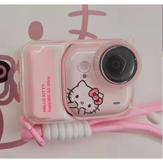 บลัชออนสีชมพูTPUป้องกันกรณีสําหรับInsta360 GoของขวัญหวานพิเศษKawaiiฝาครอบป้องกันเลนส์หมวกAnti-Lostสายคล้องBlingสร้อยข้อมือเชือกเส้นเล็กHello Kittyสติกเกอร์Fullป้องกัน thumbnail 10