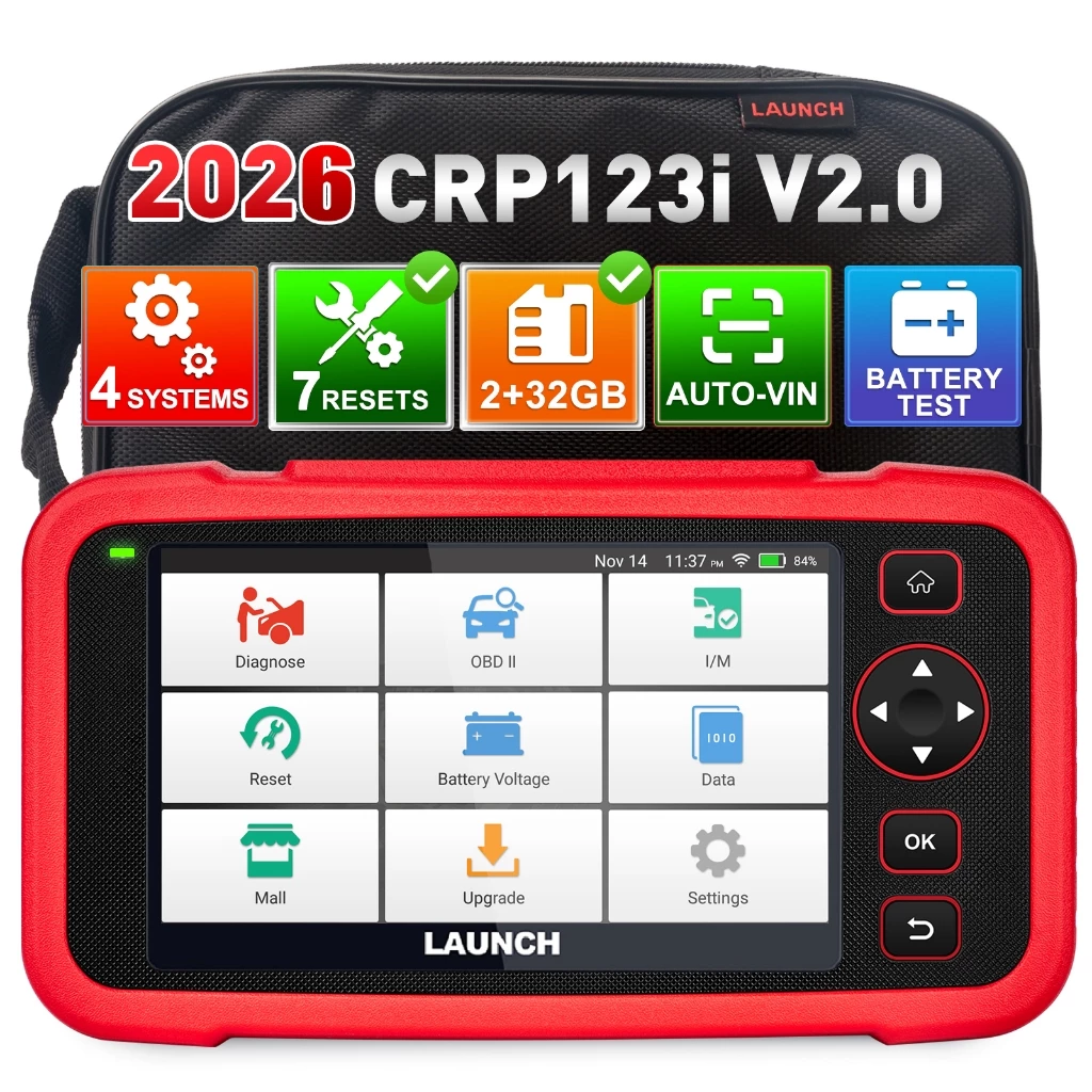 LAUNCH CRP123I V2.0 Elite OBD2 เครื่องสแกนเนอร์เครื่องมือวินิจฉัย 2026 Lifetime Free Update เครื่องยนต์ ABS SRS Transmission สแกนเนอร์รถยนต์