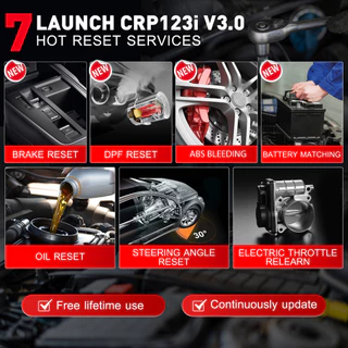 LAUNCH CRP123I V2.0 Elite OBD2 เครื่องสแกนเนอร์เครื่องมือวินิจฉัย 2026 Lifetime Free Update เครื่องยนต์ ABS SRS Transmission สแกนเนอร์รถยนต์