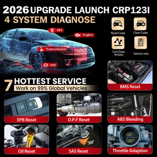 LAUNCH CRP123I V2.0 Elite OBD2 เครื่องสแกนเนอร์เครื่องมือวินิจฉัย 2026 Lifetime Free Update เครื่องยนต์ ABS SRS Transmission สแกนเนอร์รถยนต์