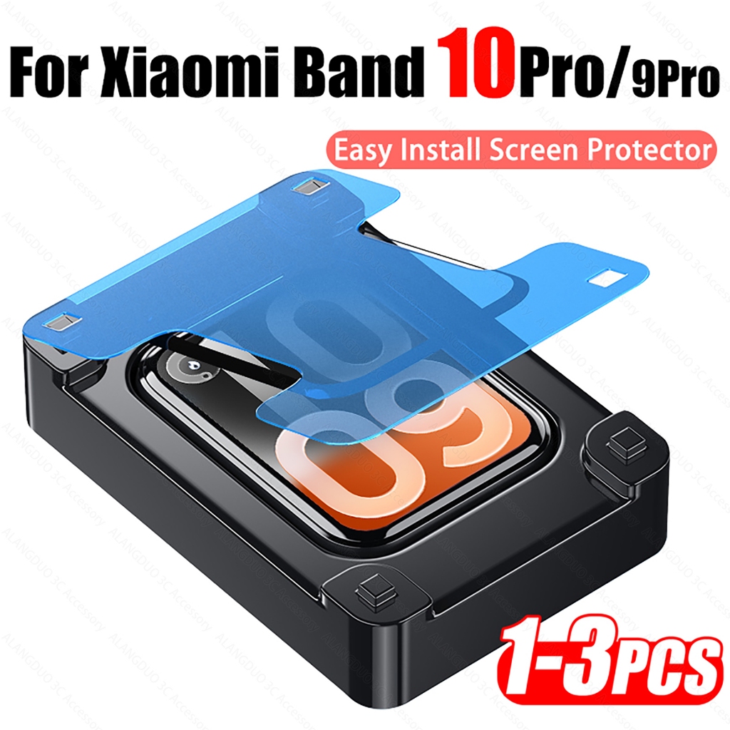 Xiaomi Smart Band 10 9 Pro ป้องกันหน้าจอติดตั้งง่าย 3D ฟิล์มสําหรับ Xiaomi Mi Band 10 9 Pro ScratchProof สติกเกอร์ป้องกันอุปกรณ์เสริมไม่แก้ว