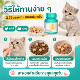 PETHEALER Happy Snacks ขนมเม็ดเคี้ยวรสเนื้อ สำหรับสุนัขและแมว ใช้ประจำวัน 100g