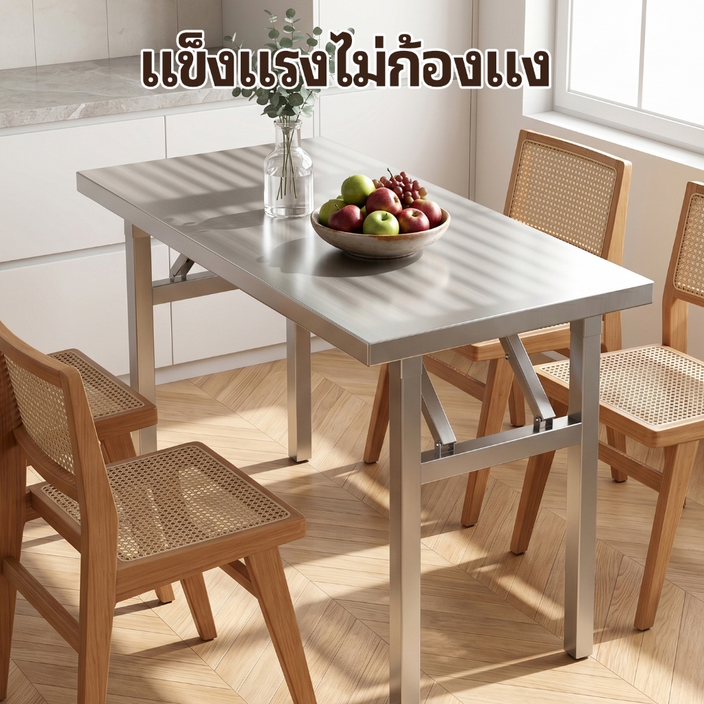 โต๊ะพับสแตนเลสอเนกประสงค์และหลายศตวรรษความจุรับน้ําหนักสะดวกการจัดเก็บ